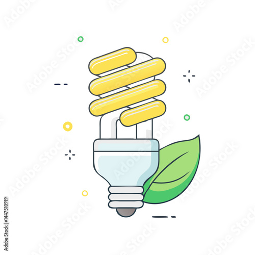 EcoFriendly CFL Light Bulb Energy Efficiency and Sustainability Icon