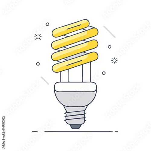 Bright Ideas Energy Efficient CFL Light Bulb Illustration Design