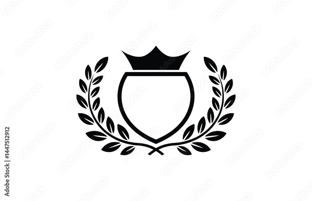 Obraz premium Vintage baroque laurel wreath frame and border monogram in vector art style