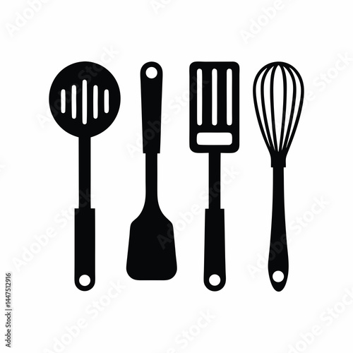 Utensils icon silhouette vector illustration