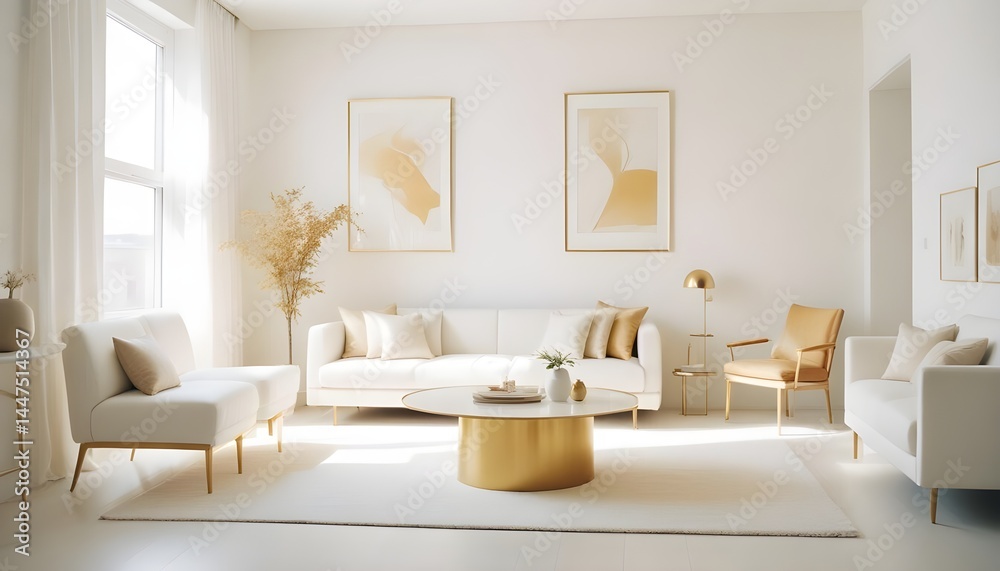 Fototapeta premium Photo interior modern design room 3d illustration