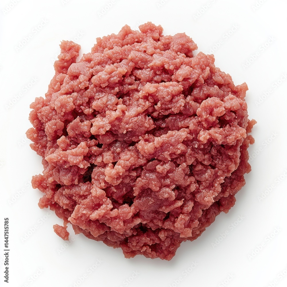 Freshly ground beef ready for cooking in a kitchen setting during afternoon meal prep Freshly ground beef ready for cooking in a kitchen setting during afternoon meal prep