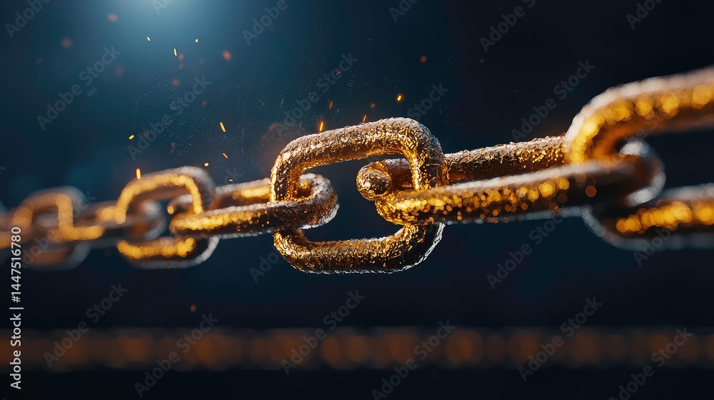 Macro Close-up of Chain on Dark Background Macro Close-up of Chain on Dark Background