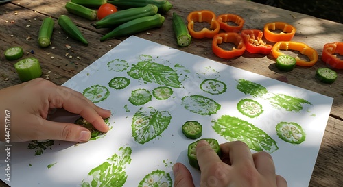 Vibrant Vegetable Prints DIY Nature Art  Food Photography