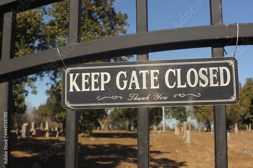 Gate and Sign at Entrance to Historic Larissa Cemetery in Rural East Texas