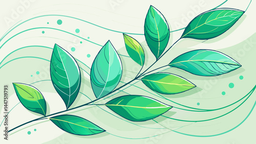 Delicate pencil lines trace soft green leaves.
Minimalist forms create a calm, natural rhythm.
The simplicity brings elegance to modern spaces.
Perfect for botanical wallpapers and clean vector design