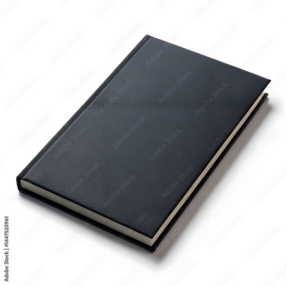 Black Hardcover Book, Neutral Background, Education Material, Plain Isolated Textbook,Blank Black Hardcover Book, Neutral Background, Education Material, Plain Isolated Textbook,Blank