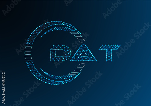 DAT low poly letter logo vector design. DAT lower poly logo design.