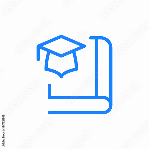 graduation books studying icon sign vector
