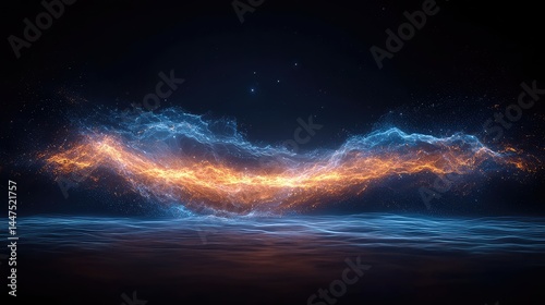 Vibrant Fire Reflection on Water