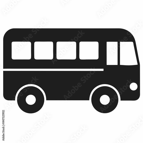 Bus   icon silhouette vector illustration