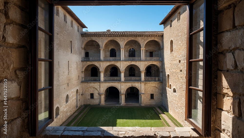 Fototapeta premium Scenic view from a papal palace window