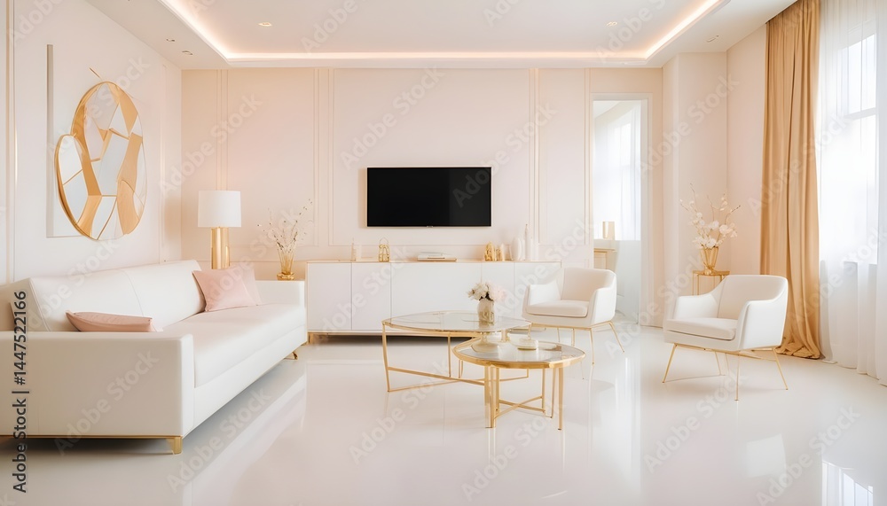 Fototapeta premium Photo interior modern design room 3d illustration