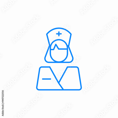 healthcare worker nurse icon sign vector