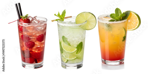 3 mixology bar menu cocktails fresh drinks isolated on white background png