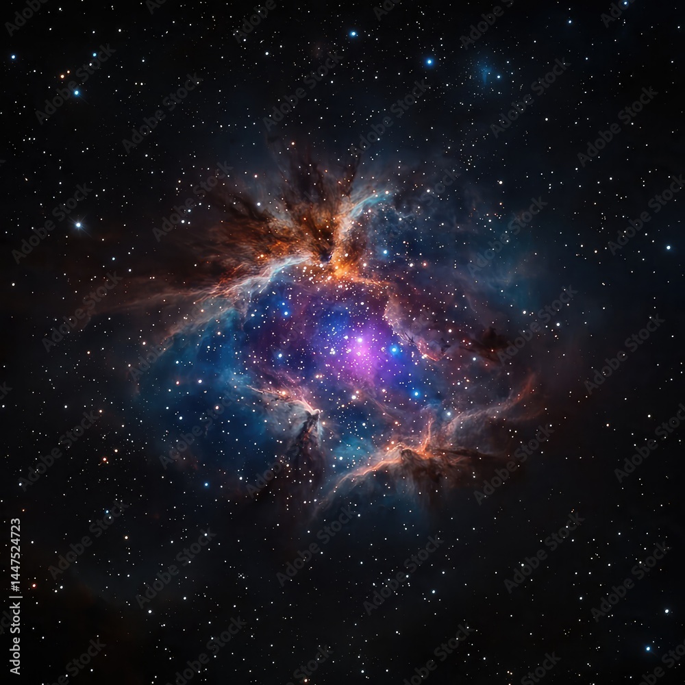 Colorful Nebula in Night Sky Colorful Nebula in Night Sky
