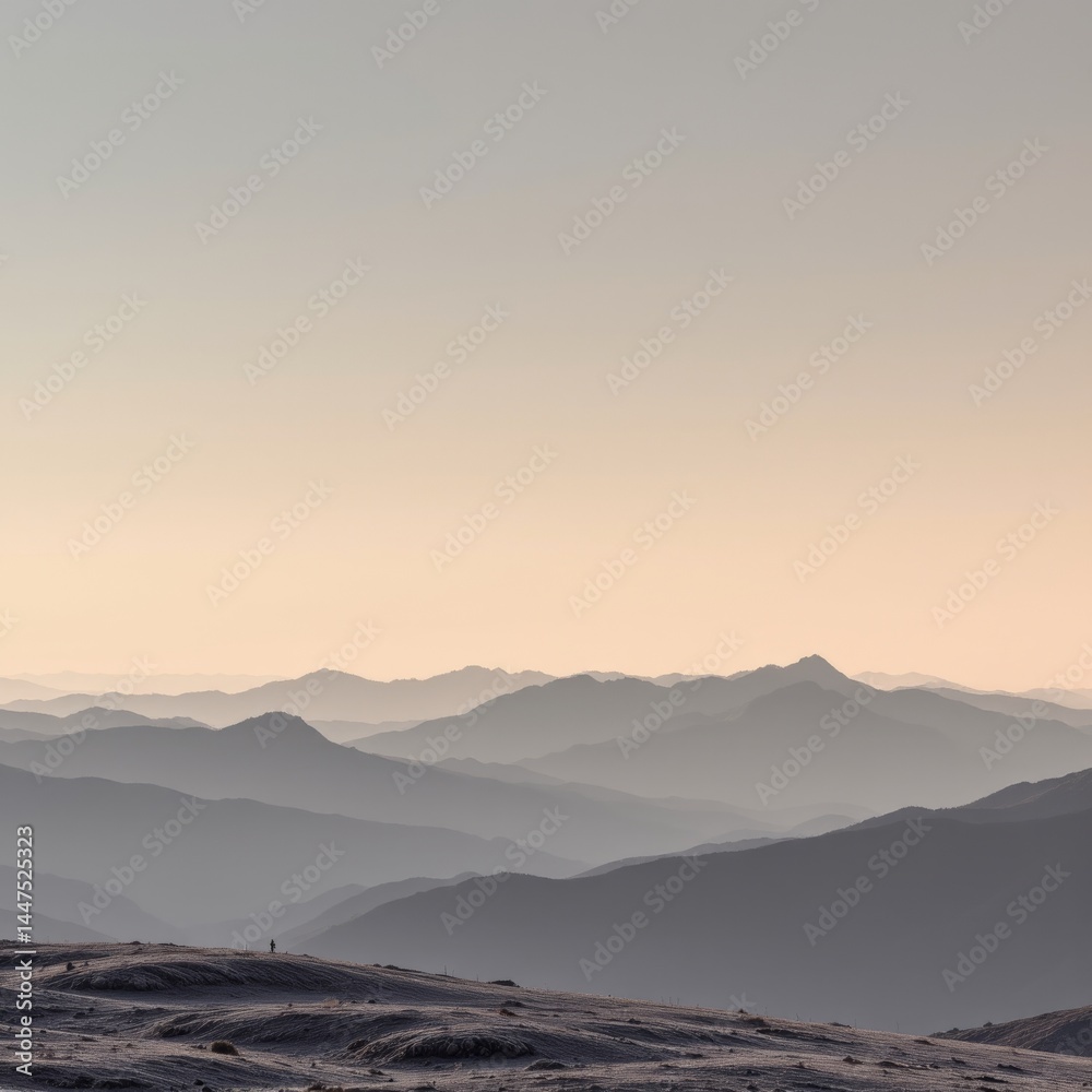 Obraz premium Mountain Range Silhouette at Dusk
