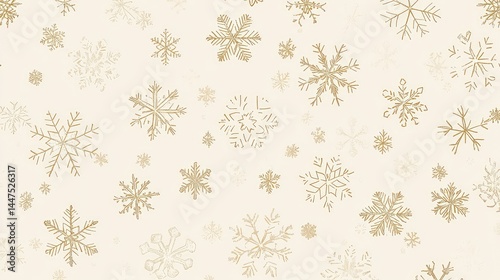 Creamy background filled with falling snowflake icons, arranged in elegant cascade