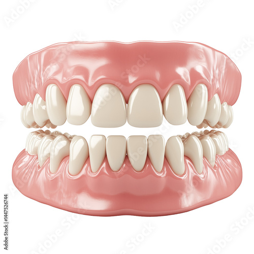 Realistic Dentures Model Isolated on Transparent Background on a white phone png