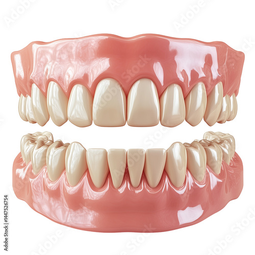 Realistic Dentures Model Isolated on Transparent Background on a white phone png