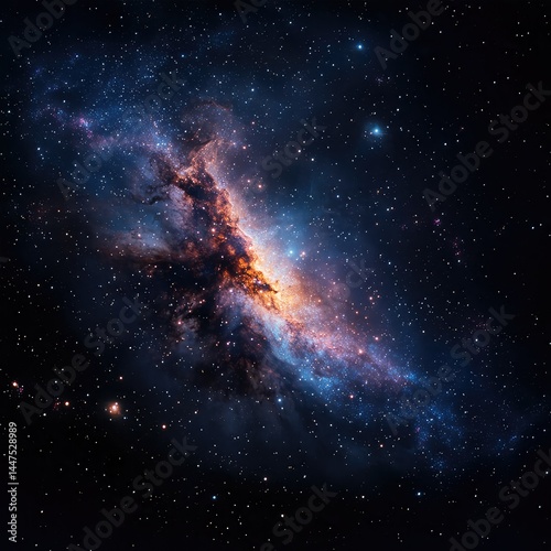Cosmic Nebula with Stellar Background