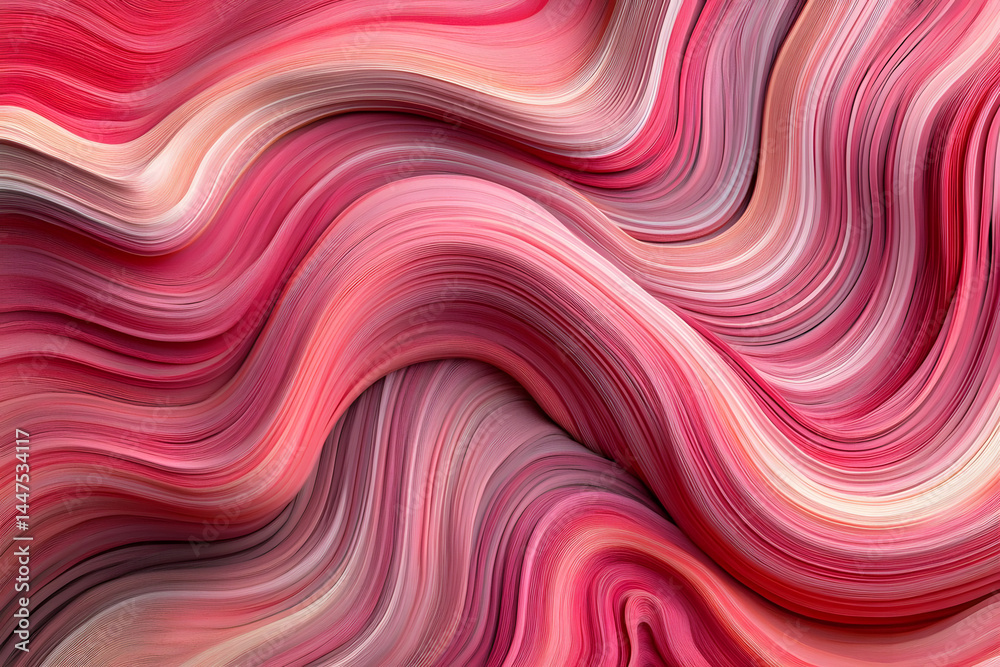 Fototapeta premium Abstract Pink Swirls: Fluid Art Design