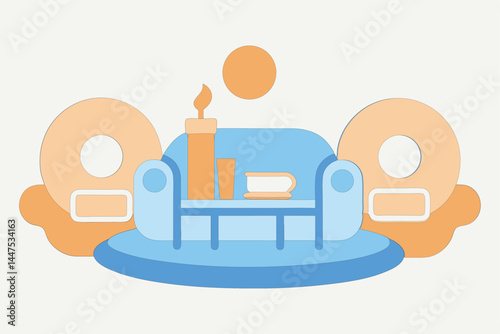 Modern Vector of Corporate Wellness Zone with Cozy Ambience