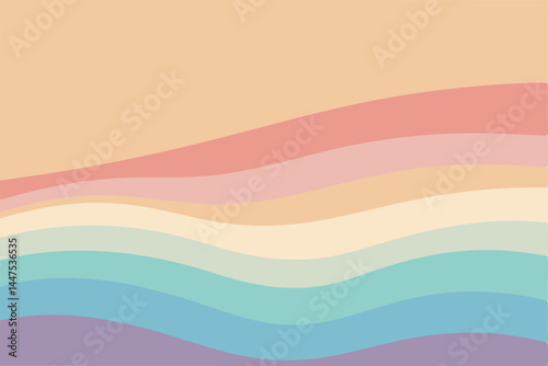 Pastel Rainbow Wave Background Design