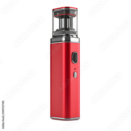 Sleek Red Vape Device Modern Vaporizer Technology,