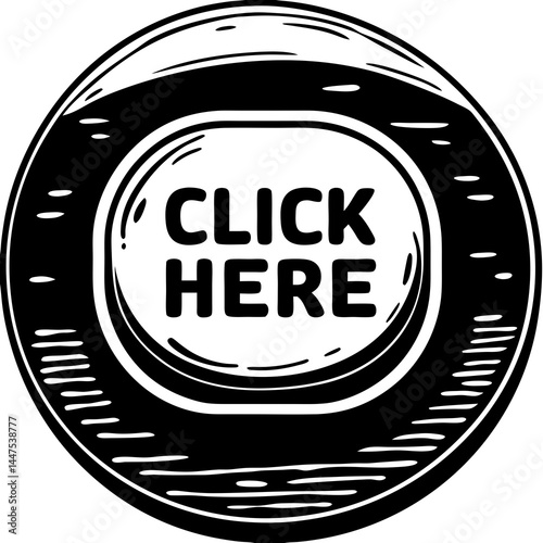 Round graphic with an interactive message, inviting viewers to engage and explore further.