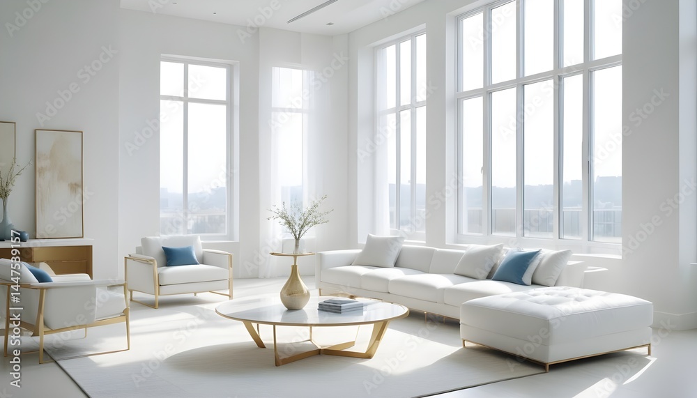 Fototapeta premium Photo interior modern design room 3d illustration