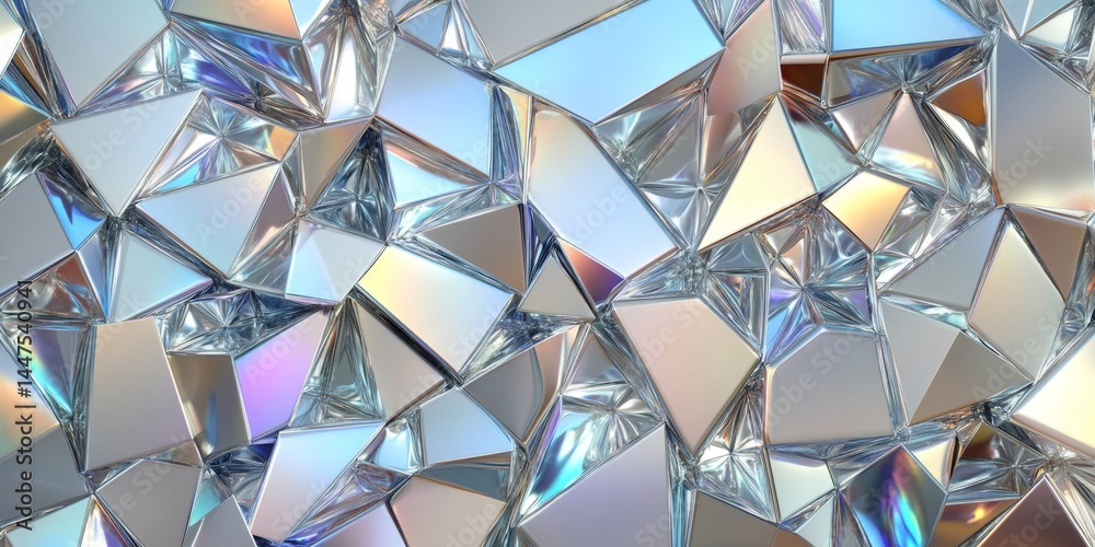 Stunning Geometric Crystal Facets Background