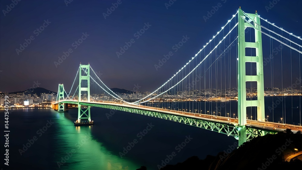 Obraz premium Akashi-kaikyo at night