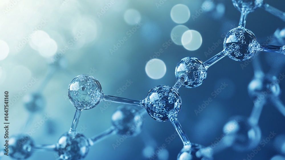 Innovative Visualization of Molecular Research Against a Tranquil Blue Backdrop Innovative Visualization of Molecular Research Against a Tranquil Blue Backdrop