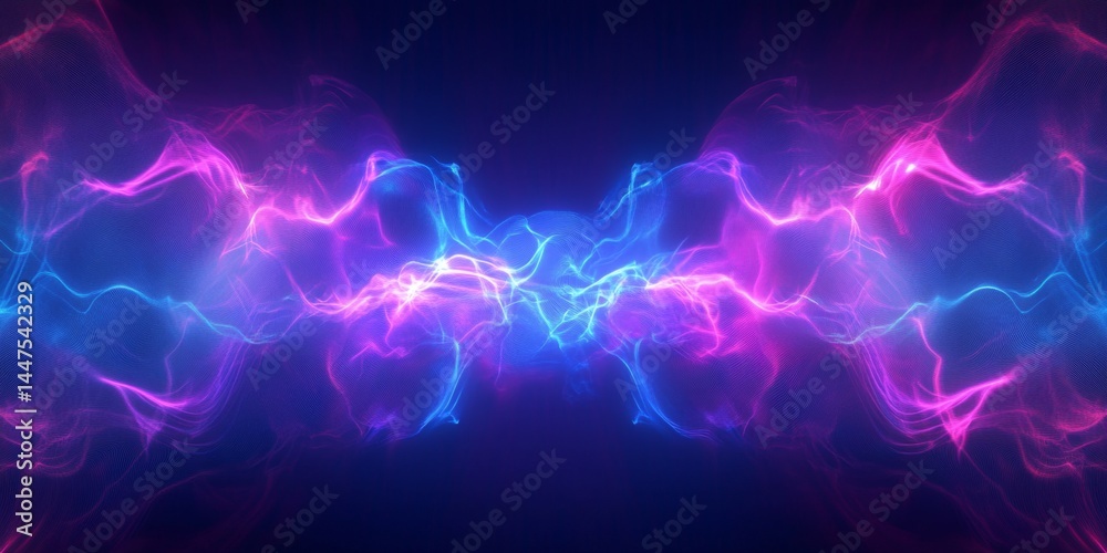 Abstract Neon Waves Graphic Design