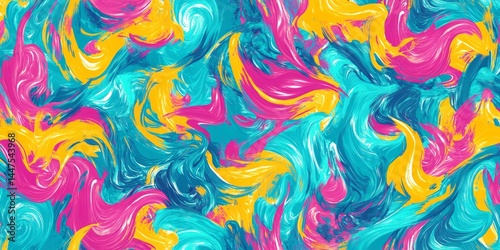 Obraz na płótnie Abstract Colorful Paint Swirls Graphic Design w salonie