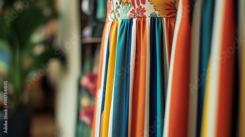 a bold pleated skirt in a boutique