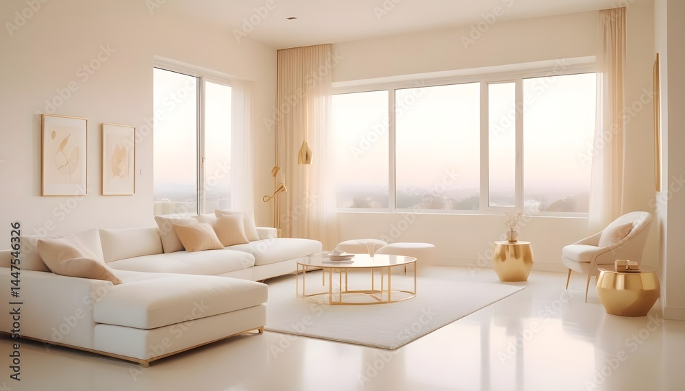 Fototapeta premium Photo interior modern design room 3d illustration