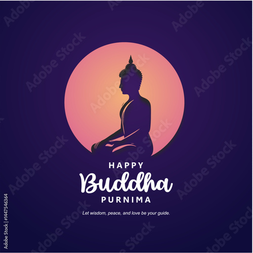 Happy Buddha Purnima Social Media Post Design for Peace and Positivity