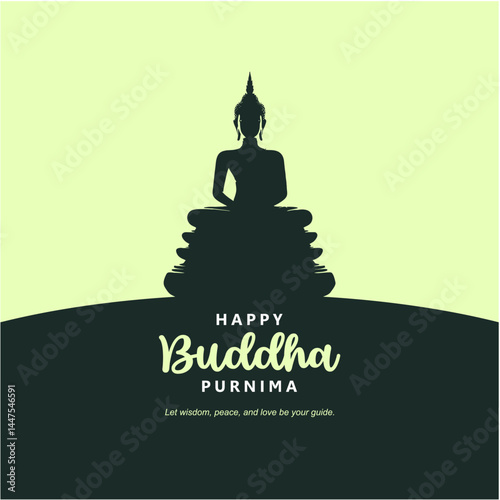 Happy Buddha Purnima Social Media Post Design for Peace and Positivity
