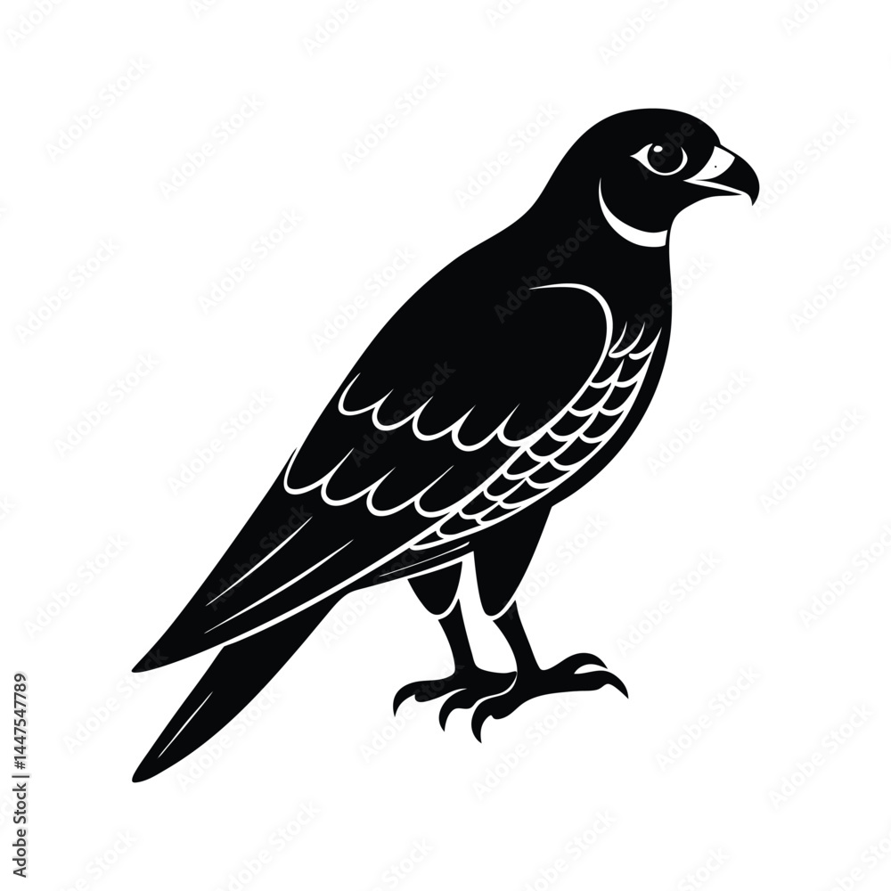 Fototapeta premium peregrine falcon bird silhouette art illustration