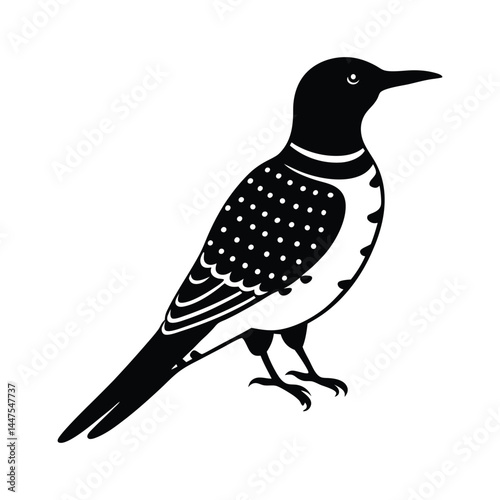 northern flicker bird silhouette art illustration