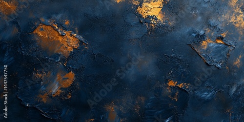 Obraz na płótnie Stunning Dark Blue and Gold Abstract Art w salonie