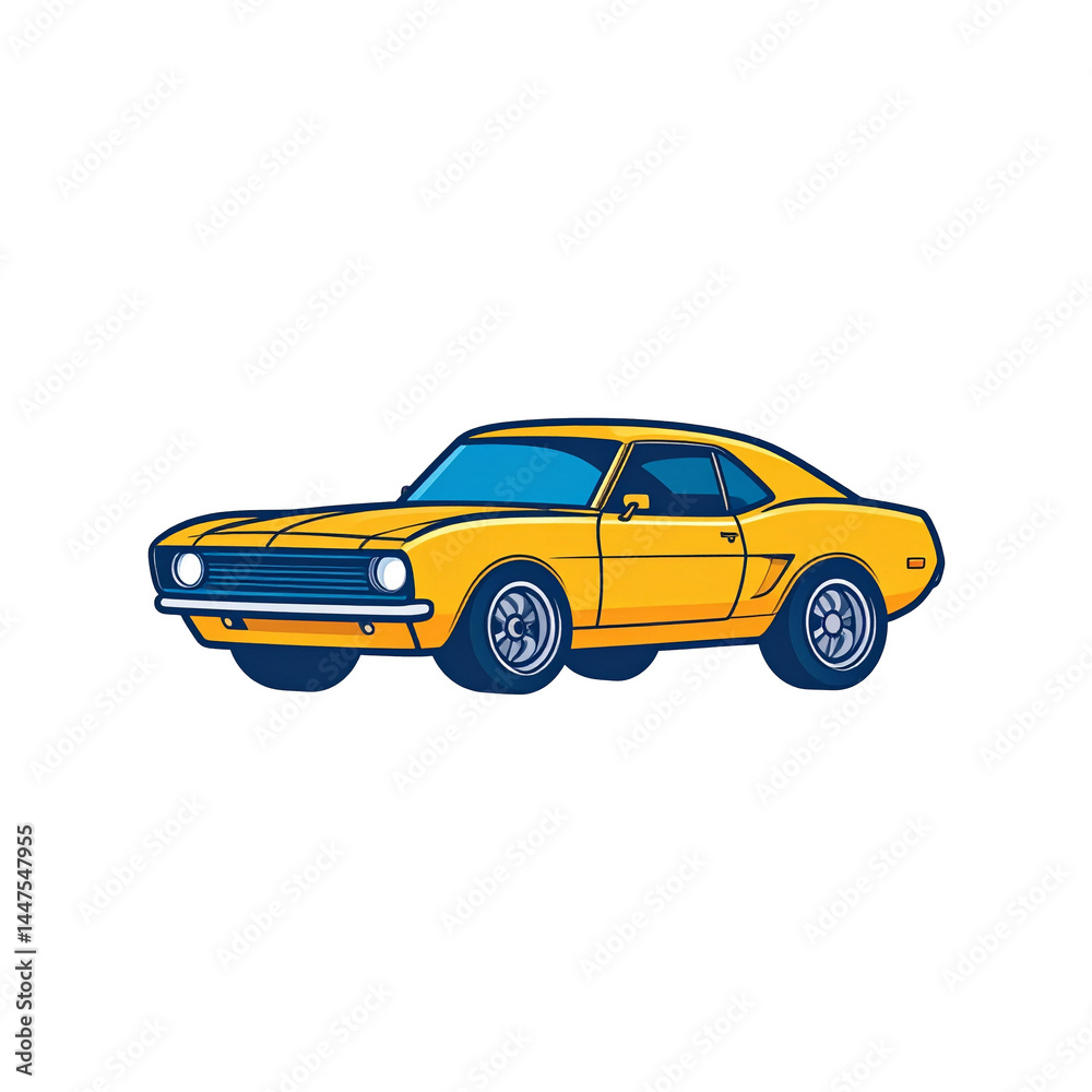 Obraz premium yellow car isolated on white