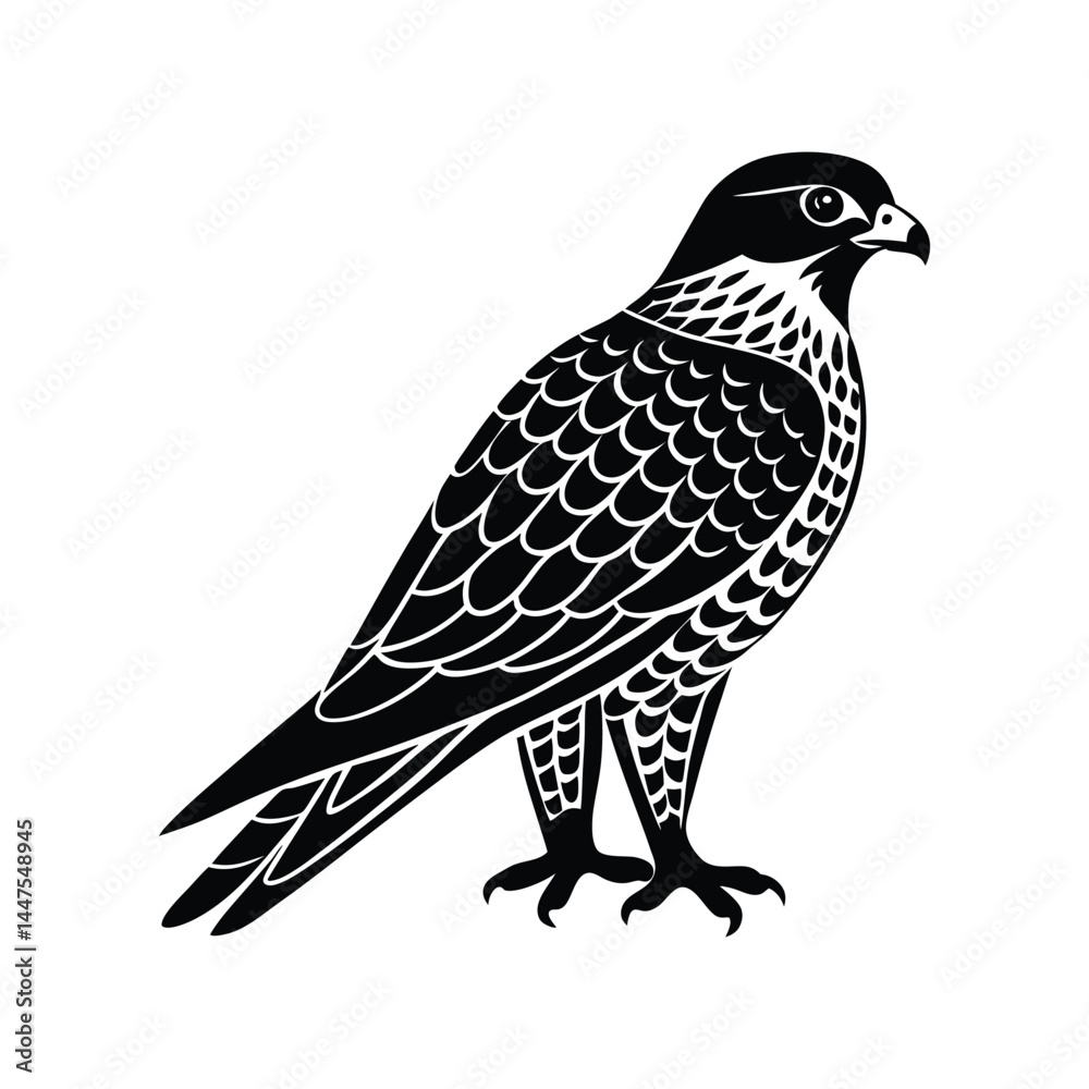 Fototapeta premium prairie falcon bird silhouette art illustration