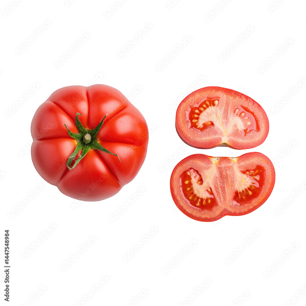 Whole bright red tomato with glossy surface fresh Whole bright red tomato with glossy surface fresh