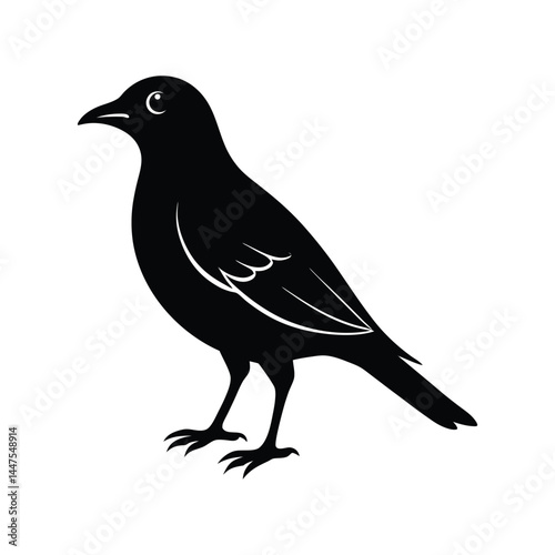 merlin bird silhouette art illustration on white background