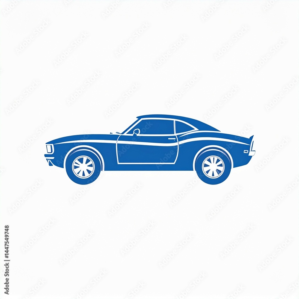 Obraz premium futuristic car logo illustration in a simple and clean flat art style on isolated white