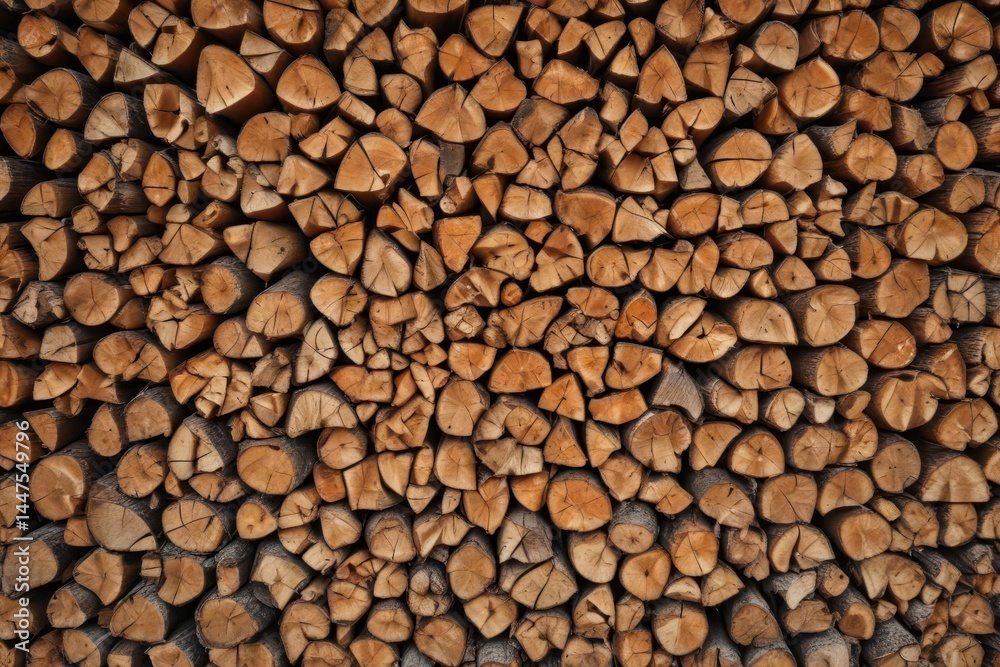 A rustic woodpile background, neatly stacked firewood , chopped wood, energy A rustic woodpile background, neatly stacked firewood , chopped wood, energy