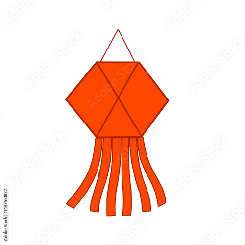 Traditional Hexagonal Sri Lankan Vesak Lantern Vector for Vesak Day Celebration Design